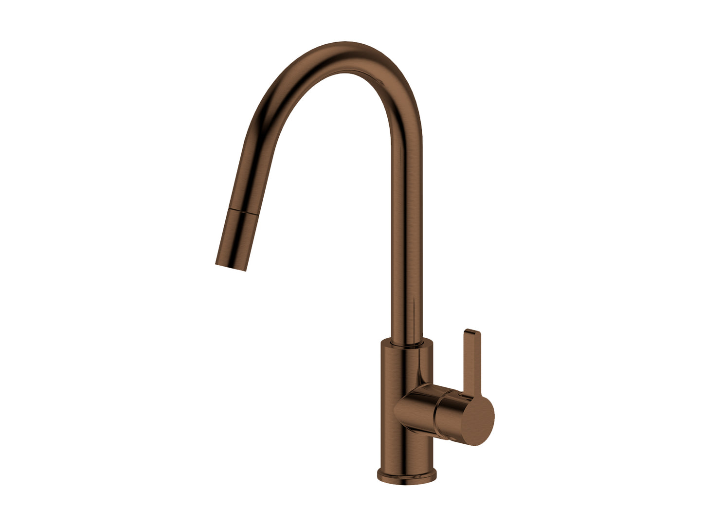 Maple Gooseneck Pullout Sink Mixer Brushed Copper