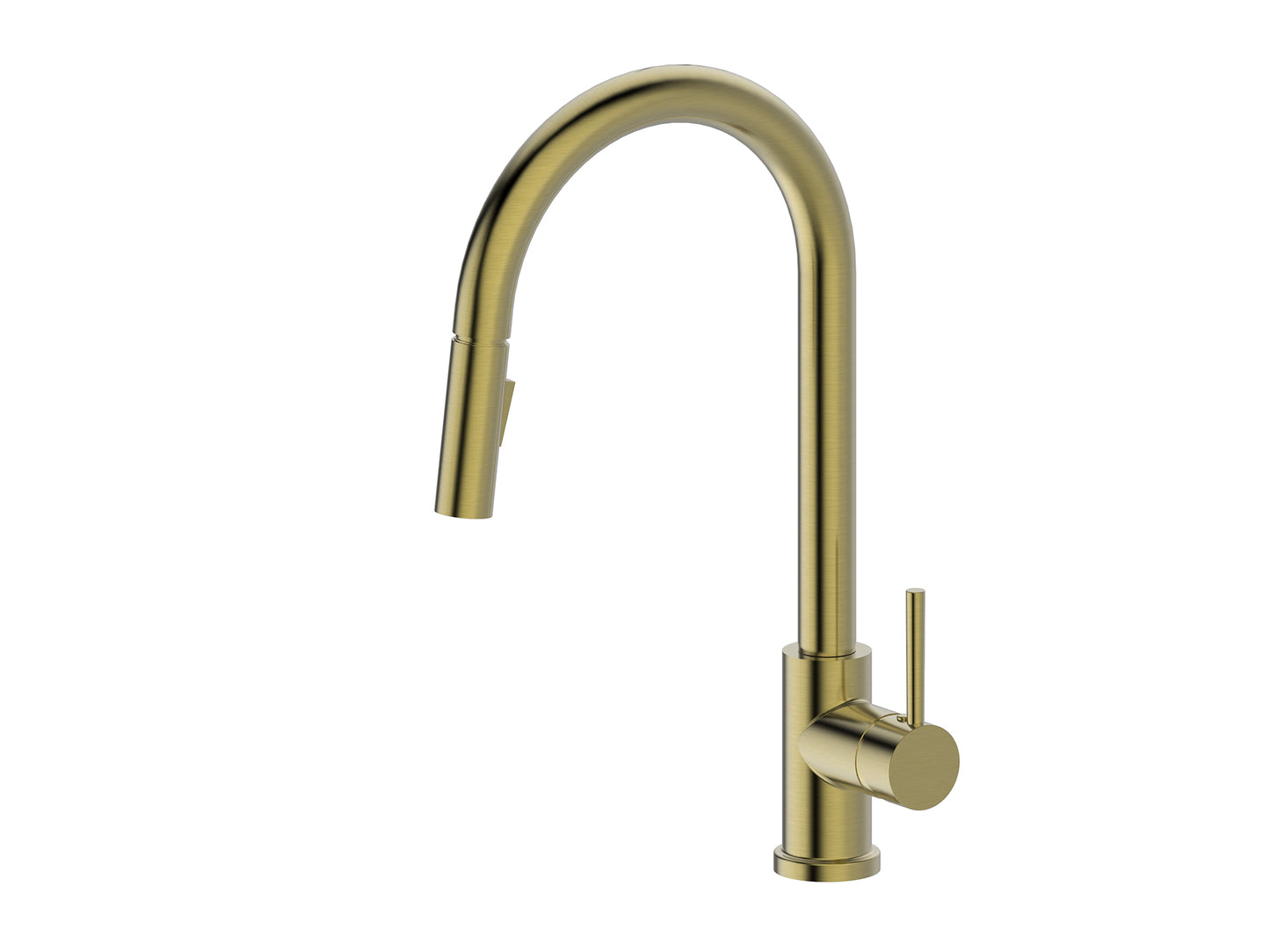 Maple Gooseneck Pullout Sink Mixer with Vegie Spray Brushed Gold