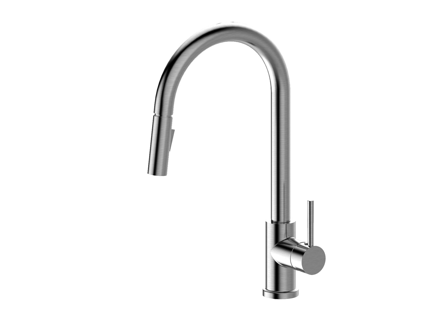 Maple Gooseneck Pullout Sink Mixer with Vegie Spray Brushed Nickel