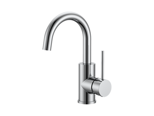 Maple Gooseneck Basin Mixer Chrome