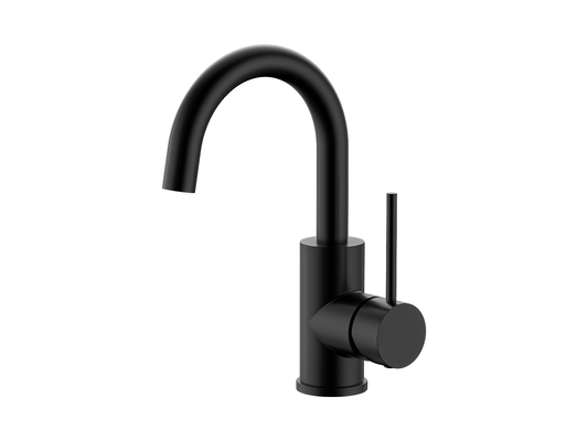 Maple Gooseneck Basin Mixer Matte Black