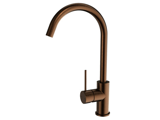 Maple Gooseneck Sink Mixer Brushed Copper