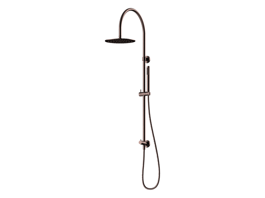 Maple Gooseneck Twin Shower Antique Copper