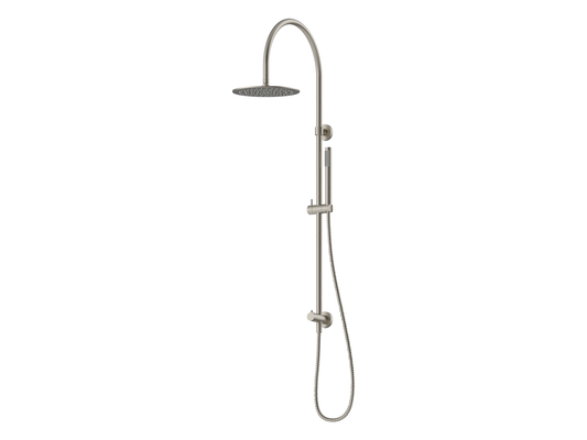 Maple Gooseneck Twin Shower II Brushed Nickel