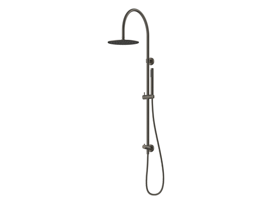 Maple Gooseneck Twin Shower Gun Metal