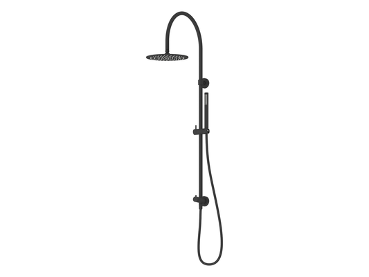 Maple Gooseneck Twin Shower II Matte Black