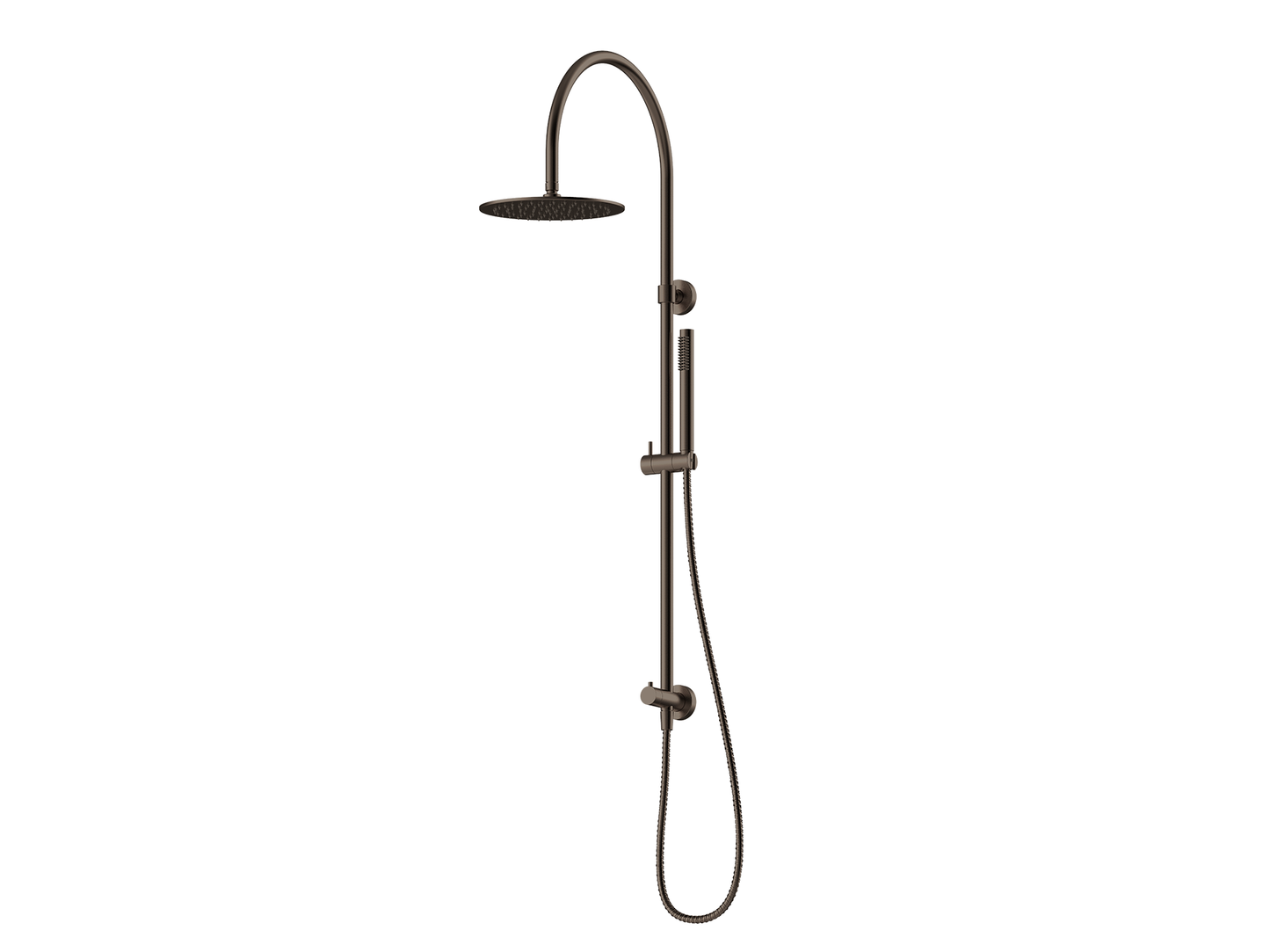 Maple Gooseneck Twin Shower II Vintage Brass