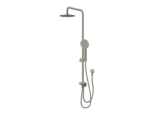 Maple 2 Hose Twin Shower Rail Brushed Nickel