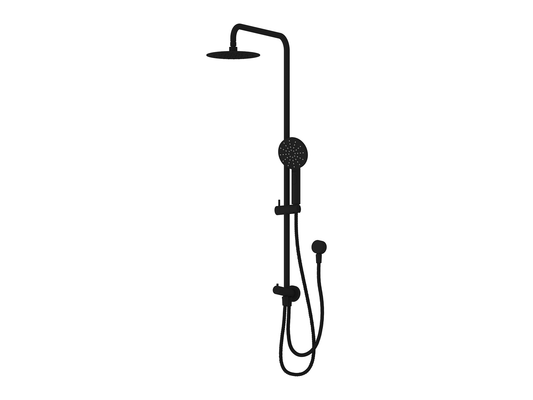 Maple 2 Hose Twin Shower Rail Matte Black