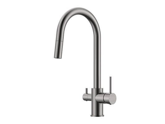Maple 3-Way Pullout Gooseneck Filter Sink Mixer Brushed Nickel