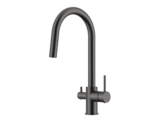 Maple 3-Way Pullout Gooseneck Filter Sink Mixer Gun Metal