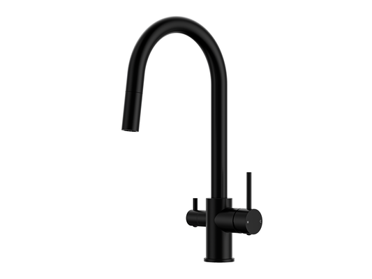 Maple 3-Way Pullout Gooseneck Filter Sink Mixer Matte Black