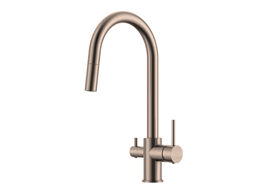 Maple 3-Way Pullout Gooseneck Filter Sink Mixer Rosé