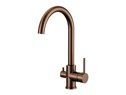 Maple 3-Way Gooseneck Filter Sink Mixer Brushed Copper