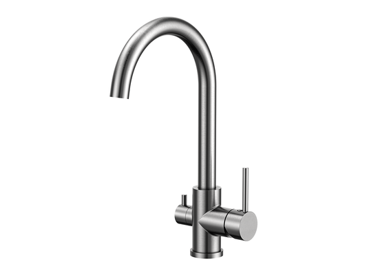 Maple 3-Way Gooseneck Filter Sink Mixer Brushed Nickel