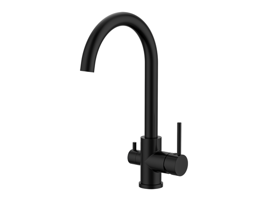 Maple 3-Way Gooseneck Filter Sink Mixer Matte Black
