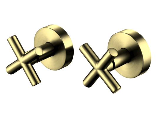 Maple Cross Jumper Valve Wall Top Assemblies Brushed Gold