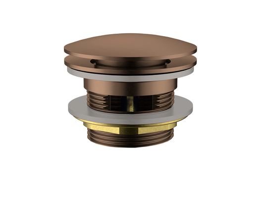 40mm Bath Pop-Up Overflow Mushroom Waste Brushed Copper