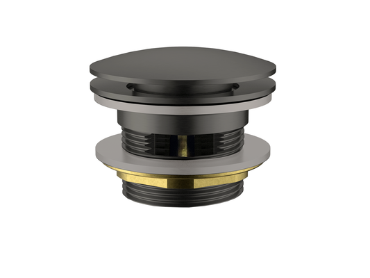 40mm Bath Pop-Up Overflow Mushroom Waste Gun Metal