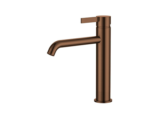 Sakura Mid Tall Basin Mixer Brushed Copper