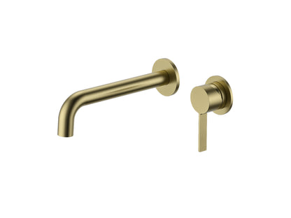 Sakura Wall Basin/Bath Mixer Brushed Gold