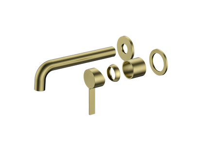 Sakura Wall Basin/Bath Mixer Brushed Gold