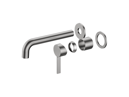 Sakura Wall Basin/Bath Mixer Brushed Nickel