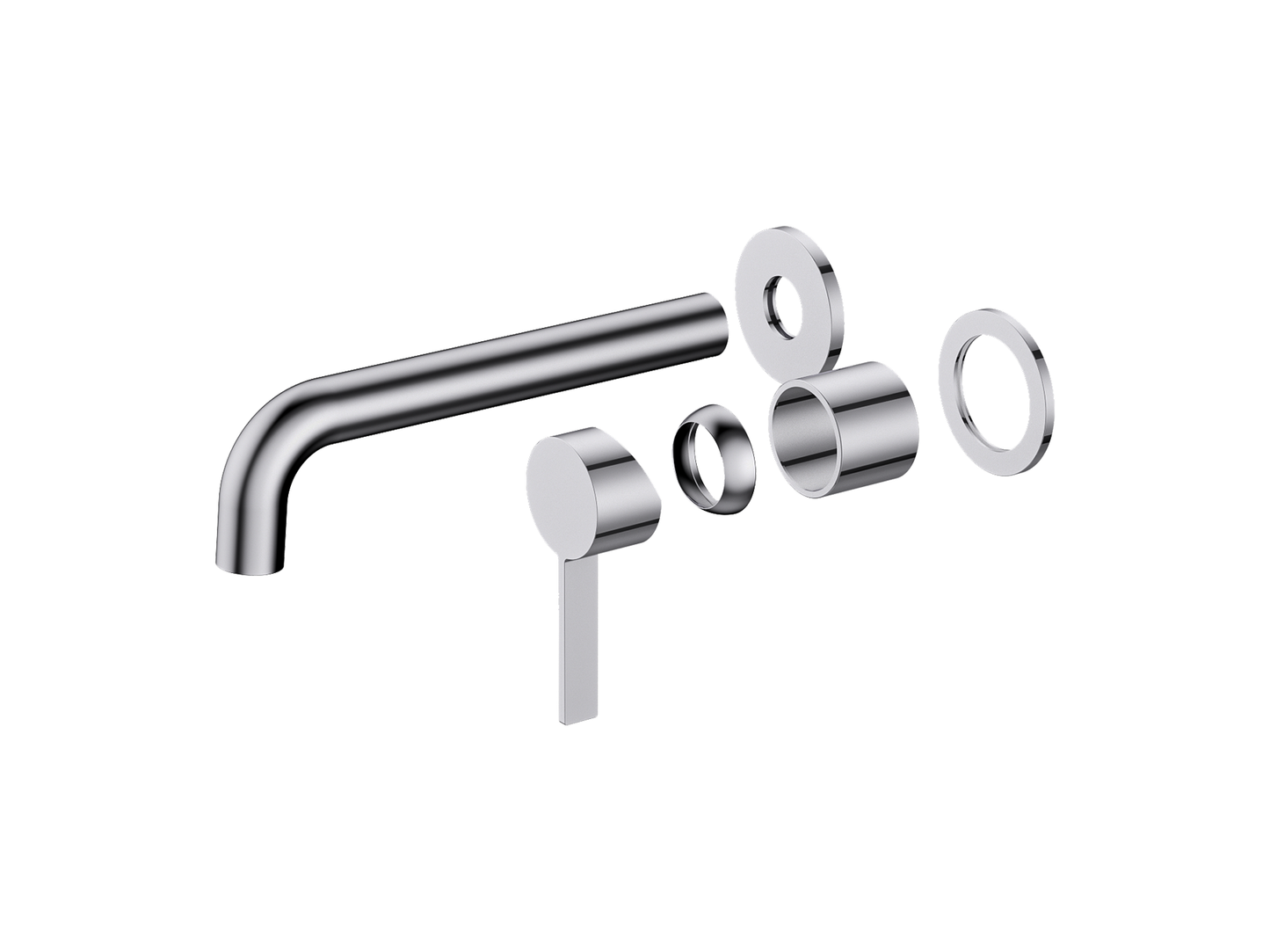 Sakura Wall Basin/Bath Mixer Chrome