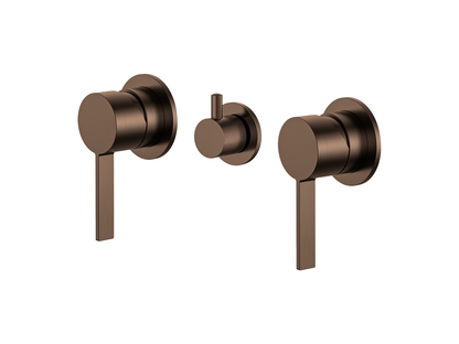 Sakura Twin Shower / Bath Mixer with Centre Diverter Trim Kit