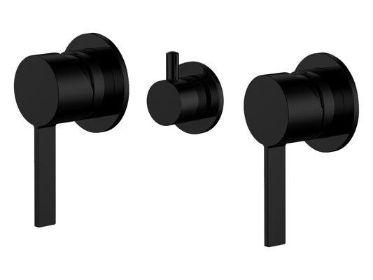 Sakura Twin Shower / Bath Mixer with Centre Diverter Matte Black