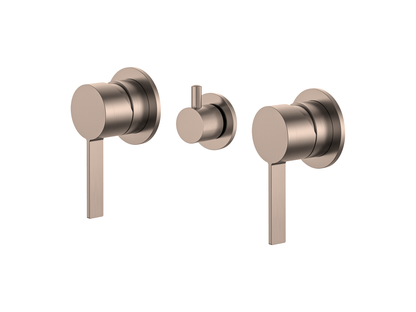 Sakura Twin Shower / Bath Mixer with Centre Diverter Trim Kit