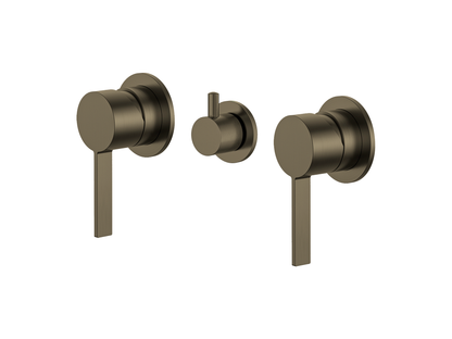 Sakura Twin Shower / Bath Mixer with Centre Diverter Trim Kit