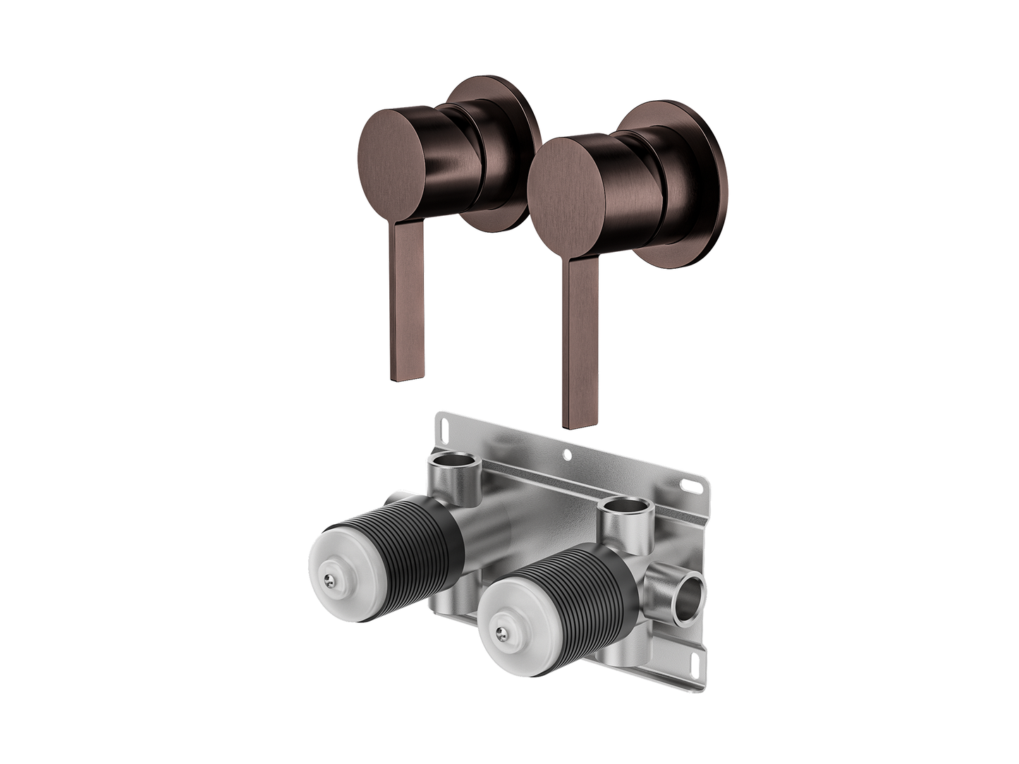 Sakura Twin Wall Shower/Bath Mixer - Separate Plates