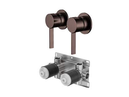 Sakura Twin Wall Shower/Bath Mixer - Separate Plates