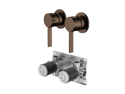 Sakura Twin Wall Shower/Bath Mixer - Separate Plates