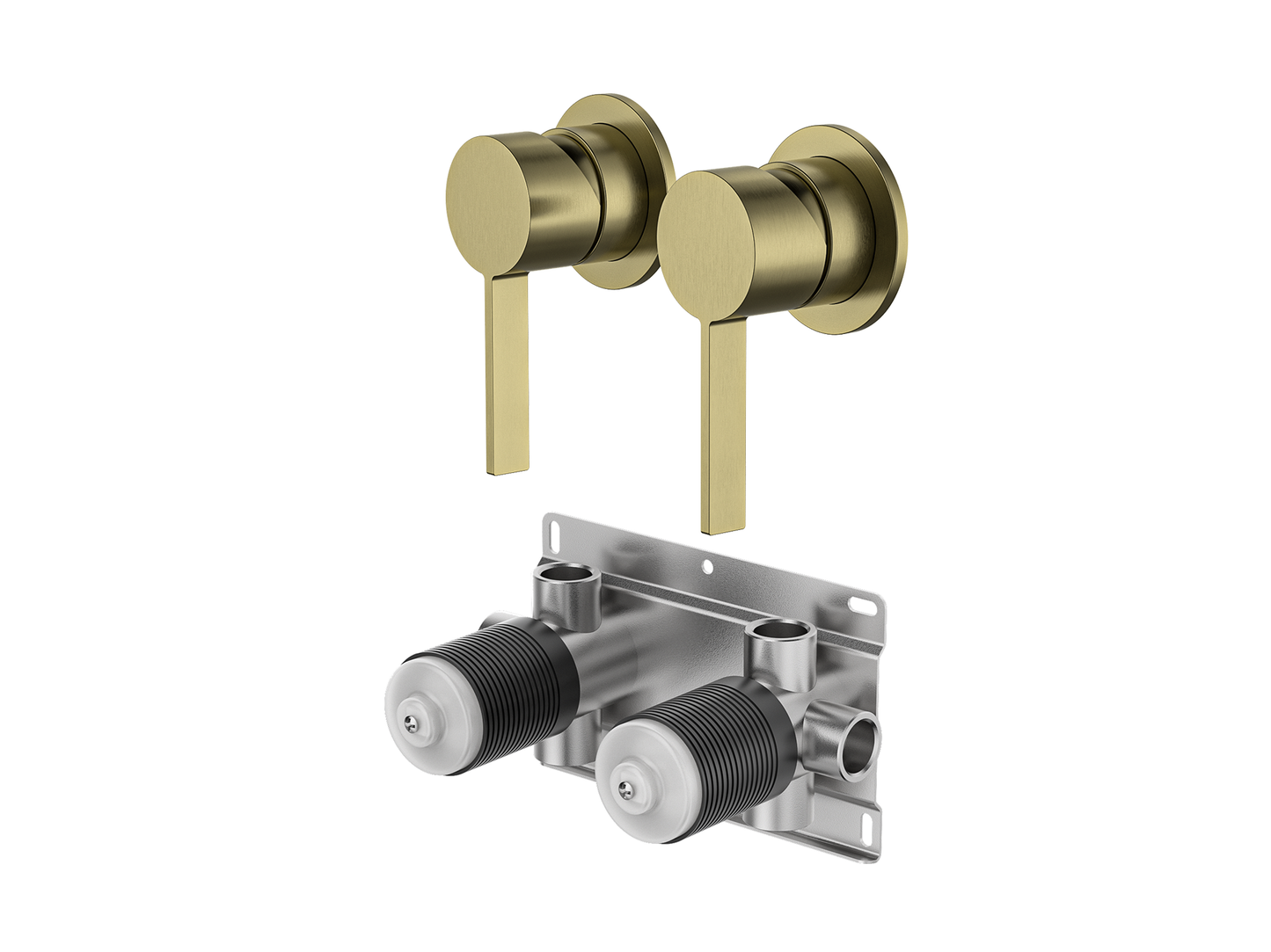 Sakura Twin Wall Shower/Bath Mixer - Separate Plates