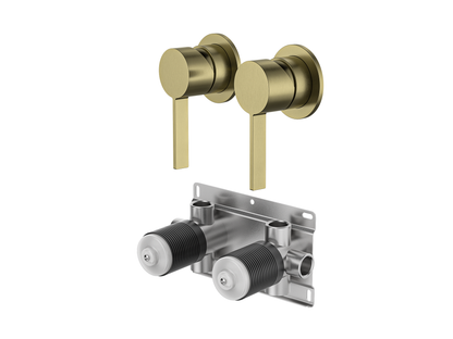 Sakura Twin Wall Shower/Bath Mixer - Separate Plates