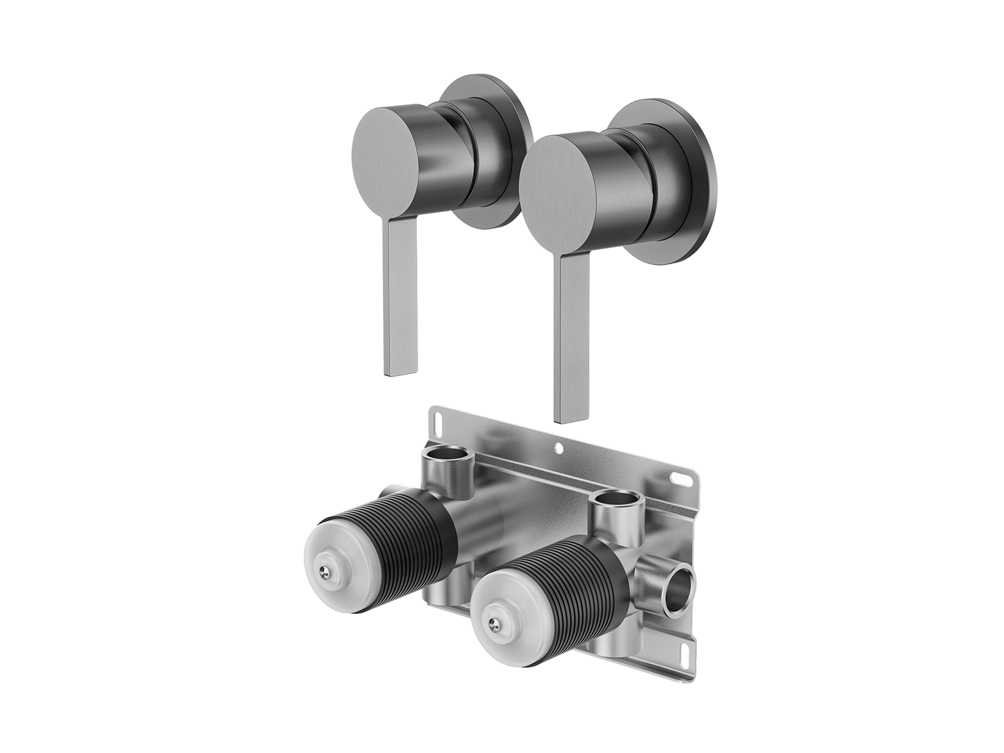 Sakura Twin Wall Shower/Bath Mixer - Separate Plates