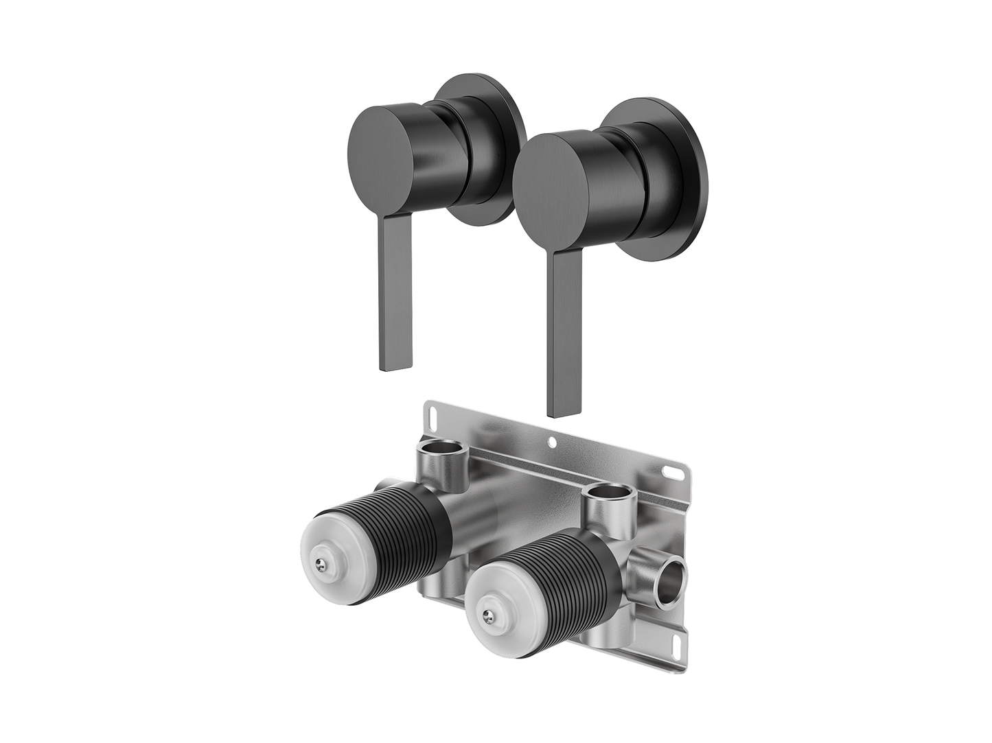 Sakura Twin Wall Shower/Bath Mixer - Separate Plates