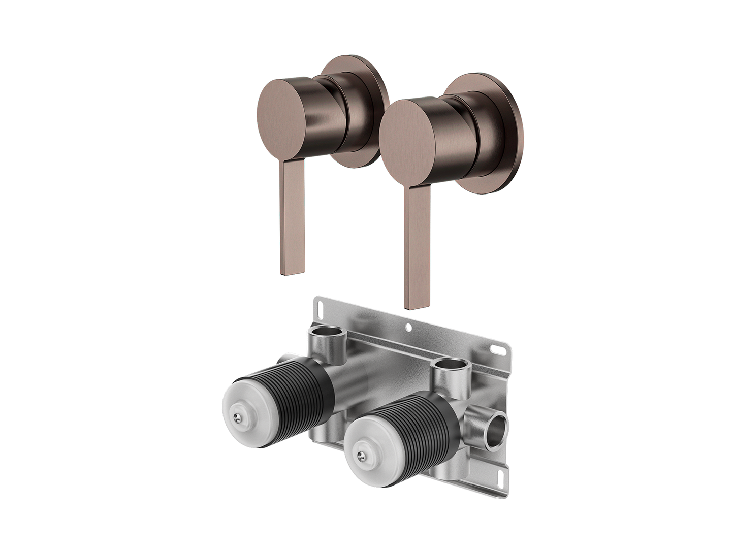 Sakura Twin Wall Shower/Bath Mixer - Separate Plates