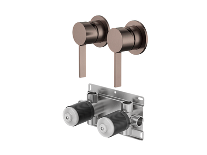 Sakura Twin Wall Shower/Bath Mixer - Separate Plates