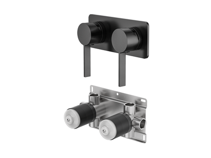Sakura Twin Wall Shower/Bath Mixer - Square Plate