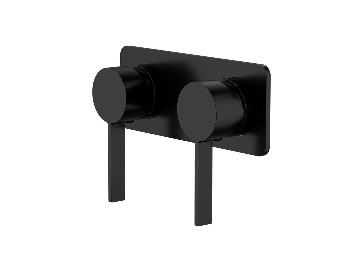 Sakura Twin Shower/Bath Mixer Square Plate Matte Black