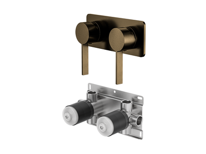 Sakura Twin Wall Shower/Bath Mixer - Square Plate