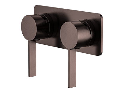 Sakura Twin Wall Shower/Bath Mixer - Square Plate