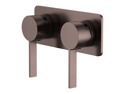 Sakura Twin Wall Shower/Bath Mixer Trim Kit Only - Square Plate