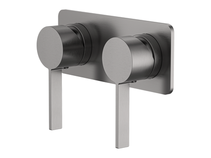 Sakura Twin Wall Shower/Bath Mixer - Square Plate