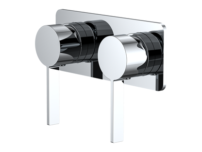 Sakura Twin Wall Shower/Bath Mixer - Square Plate