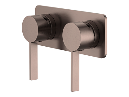 Sakura Twin Wall Shower/Bath Mixer - Square Plate