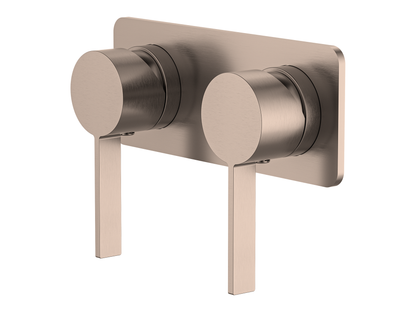 Sakura Twin Wall Shower/Bath Mixer Trim Kit Only - Square Plate